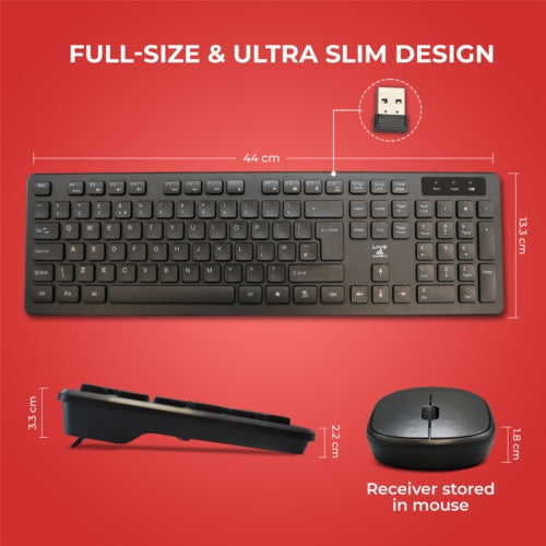 2.4GHz Wireless Keyboard And Mouse Set UK USB Dongle For PC Laptop Full-Size NEW